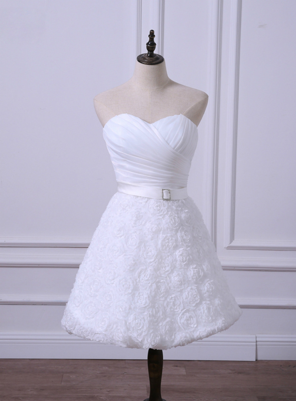 white short wedding dress